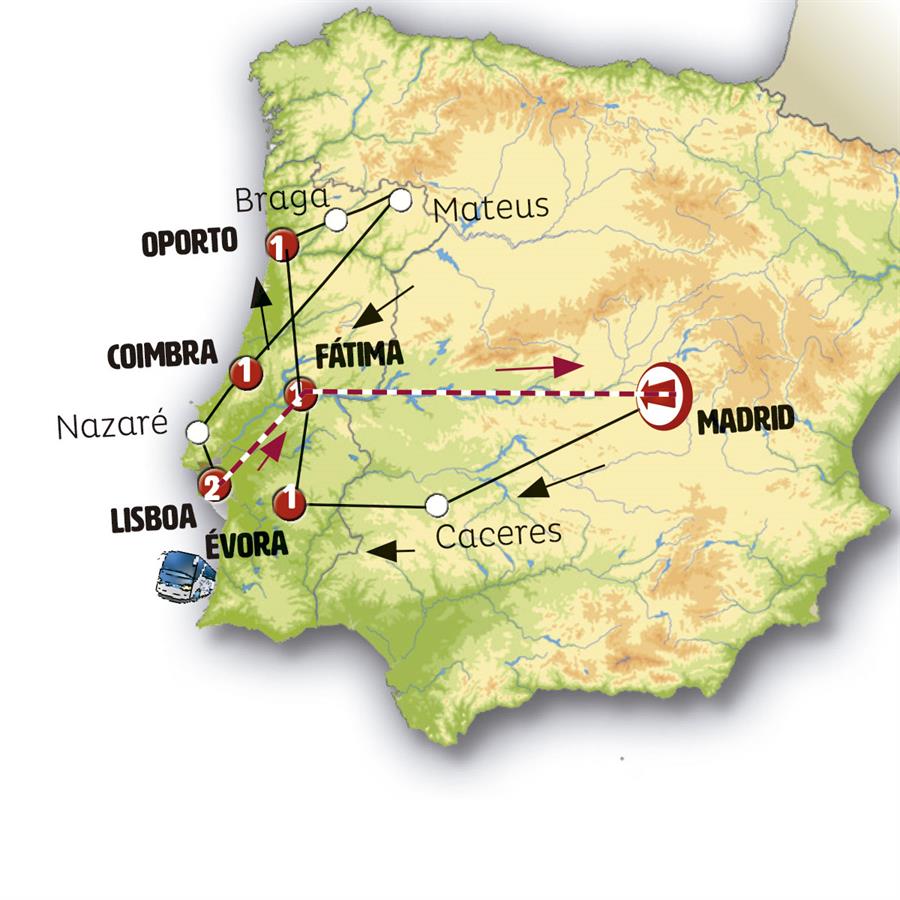 Circuito En Autob S Por Portugal Norte Y Sur