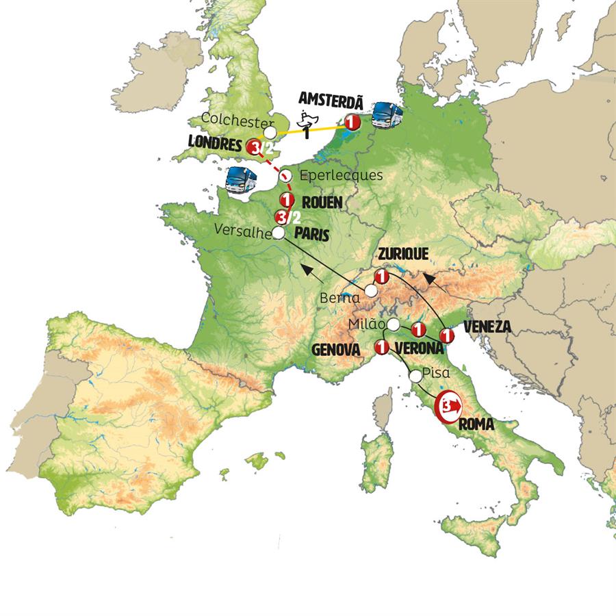 Portugal, Espanha, França, Suíça e Itália +i - Mais Incluído