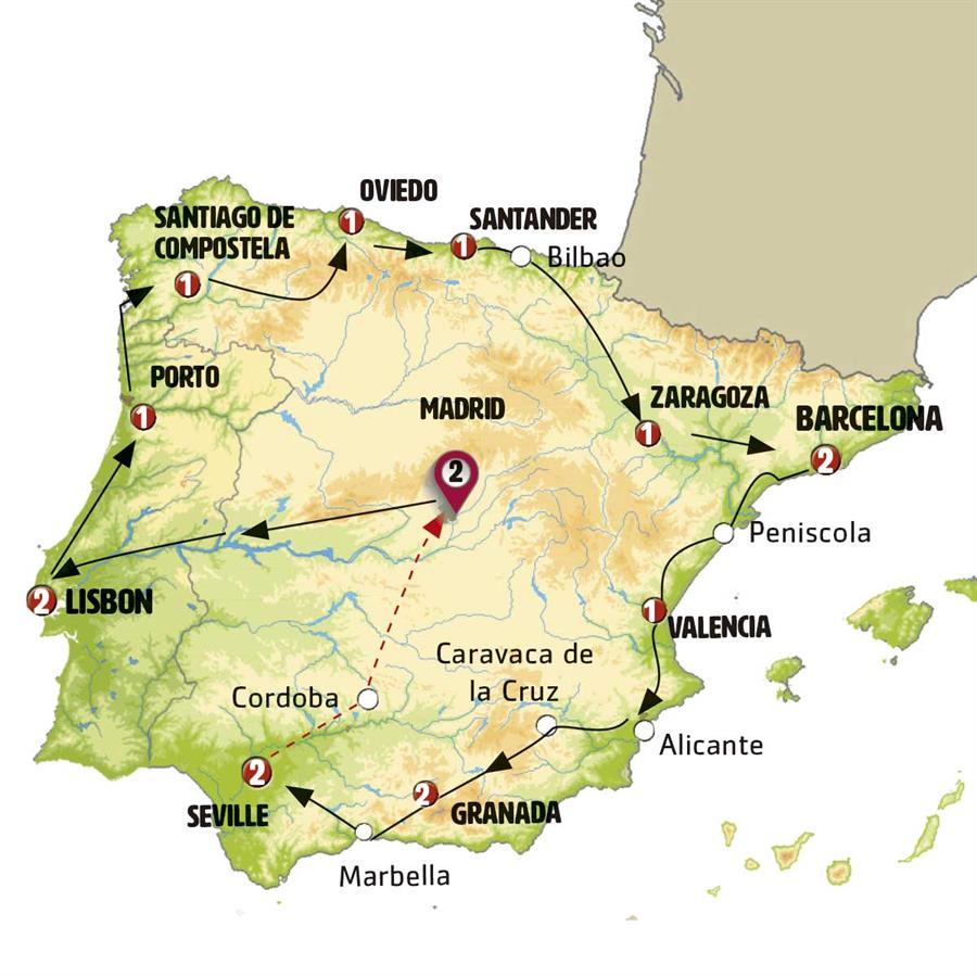 tourhub | Europamundo | Great Iberian Tour | Tour Map