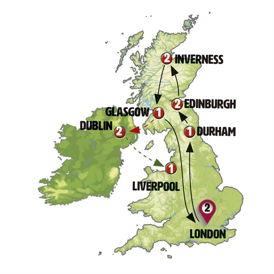 tourhub | Europamundo | Scotland from London | Tour Map