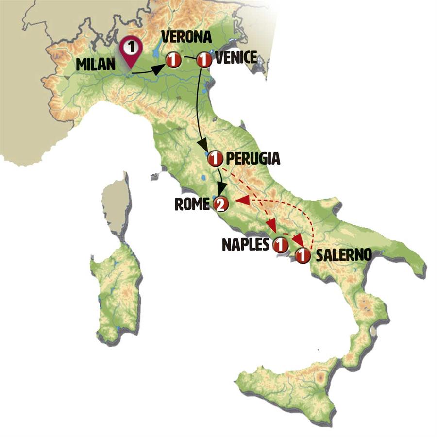 tourhub | Europamundo | Italian Holidays | Tour Map
