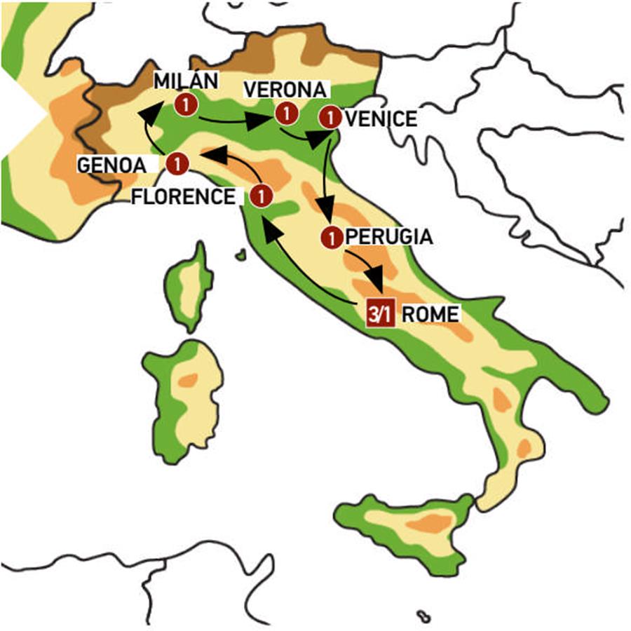tourhub | Europamundo | Italian Treasures | Tour Map