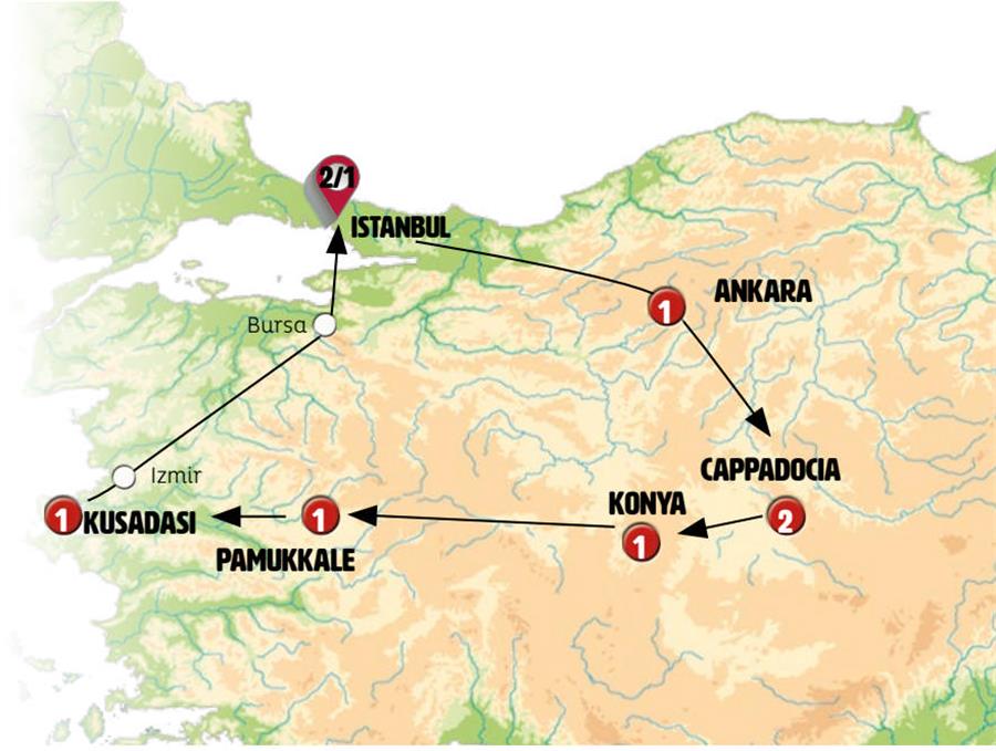 tourhub | Europamundo | Turkey | Tour Map