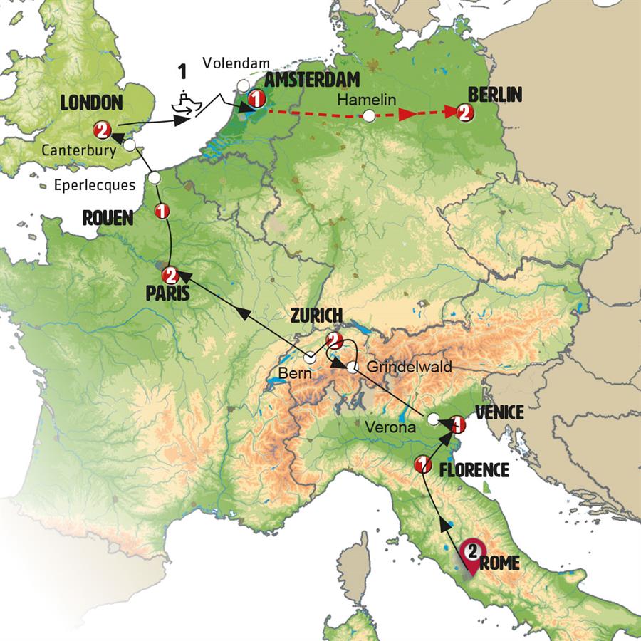 tourhub | Europamundo | Around Europe | Tour Map