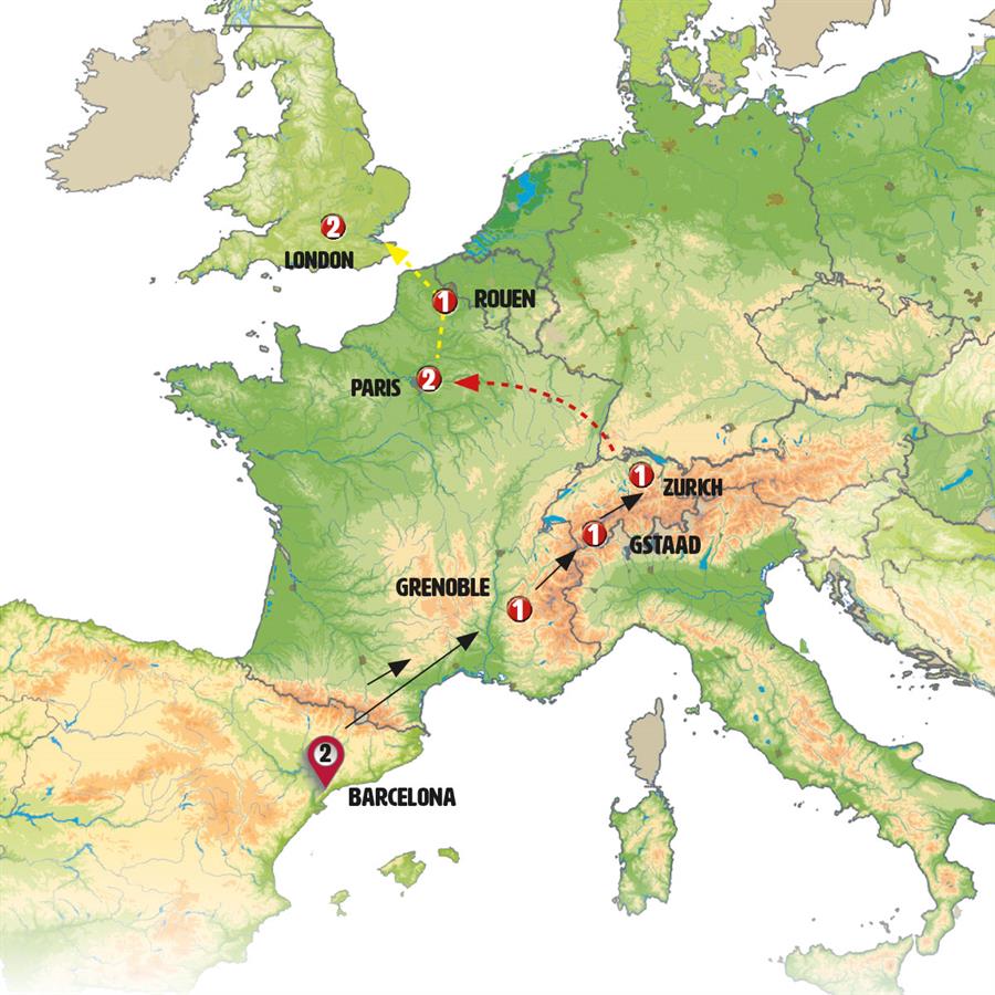 tourhub | Europamundo | Green Panorama end London | Tour Map