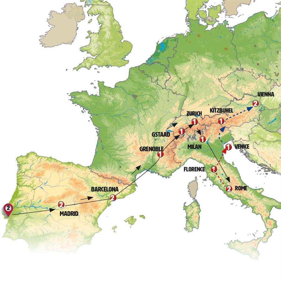 tourhub | Europamundo | Lisbon to Rome | Tour Map