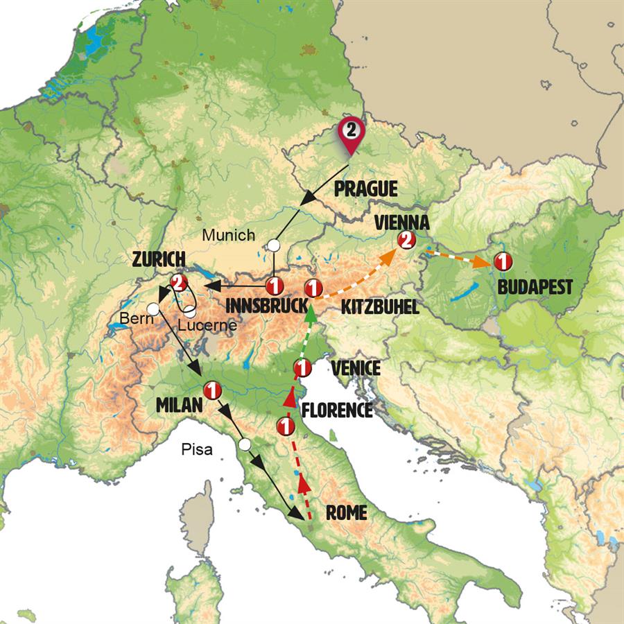 tourhub | Europamundo | Once in a Lifetime | Tour Map