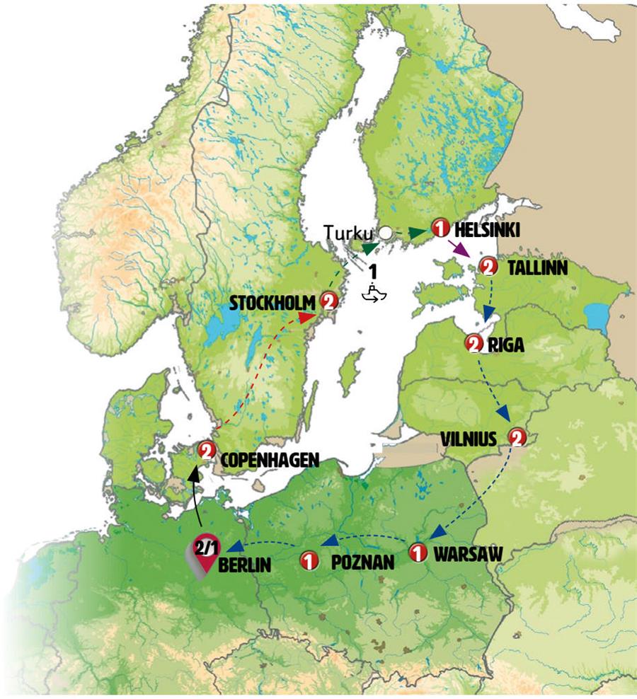 tourhub | Europamundo | Explore Berlin to Copenhagen | Tour Map