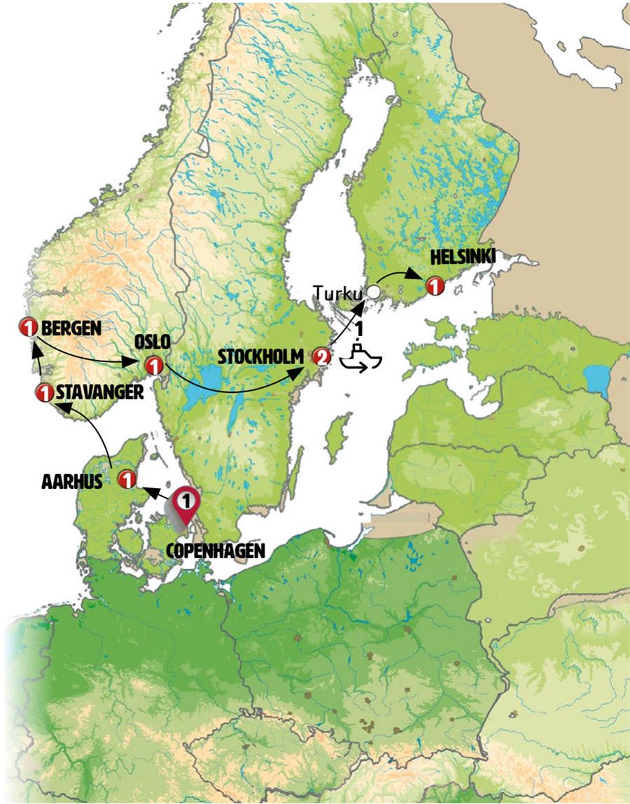 tourhub | Europamundo | From Copenhagen to Helsinki | Tour Map