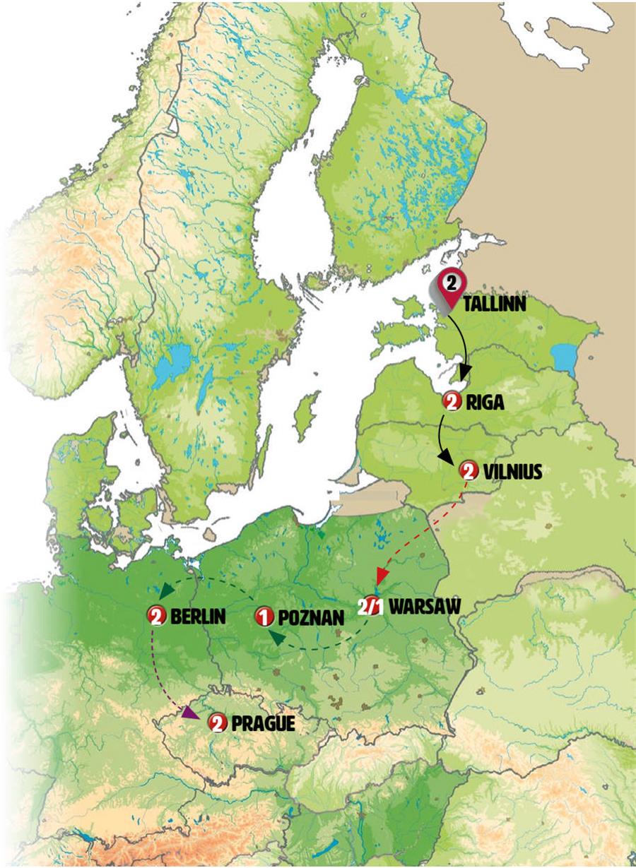 tourhub | Europamundo | Stunning Baltics End Prague | Tour Map