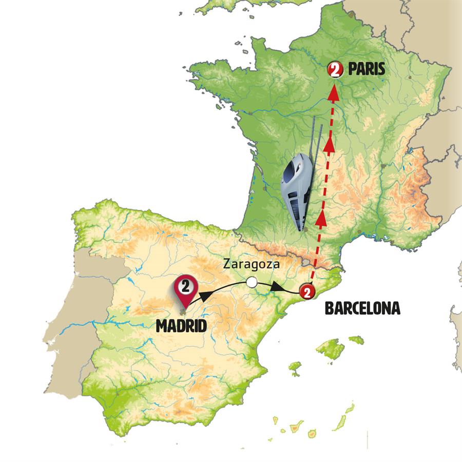 tourhub | Europamundo | From Madrid to Paris | Tour Map