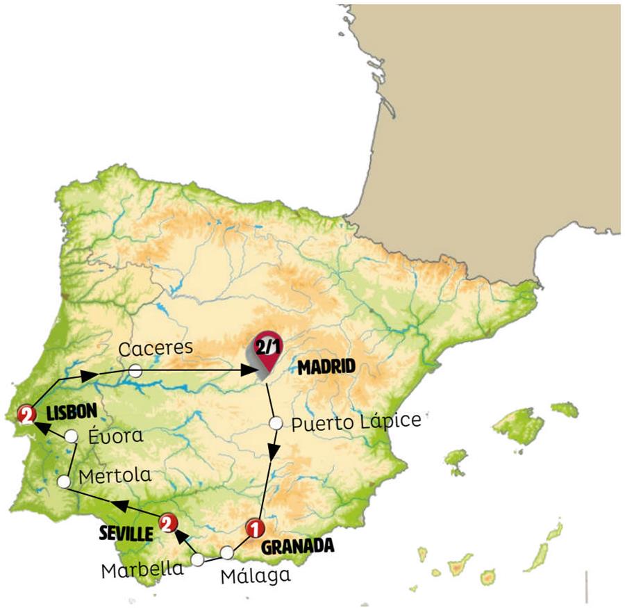 tourhub | Europamundo | Iberian Ring | Tour Map