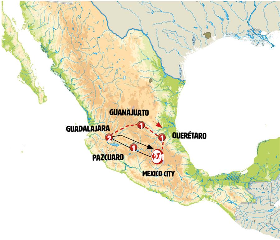 tourhub | Europamundo | Colonial Mexico | Tour Map