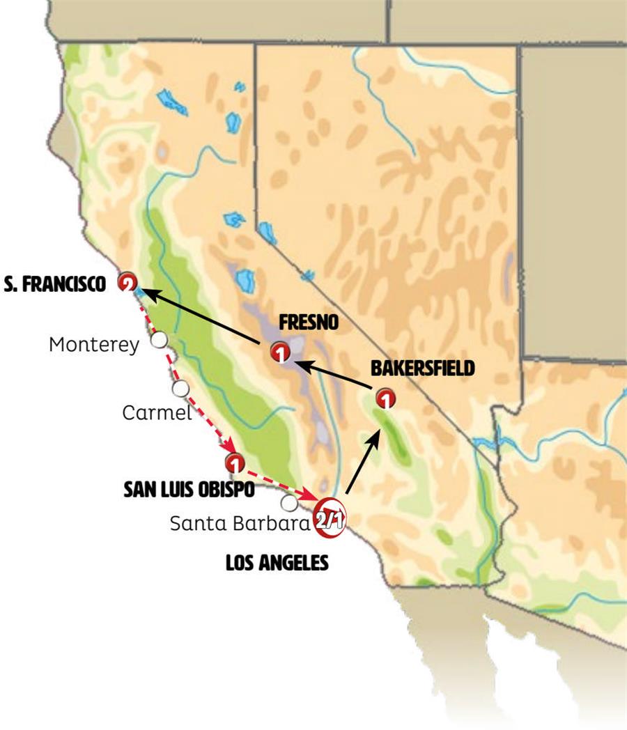 tourhub | Europamundo | Fascinating West, Ending in San Francisco | Tour Map