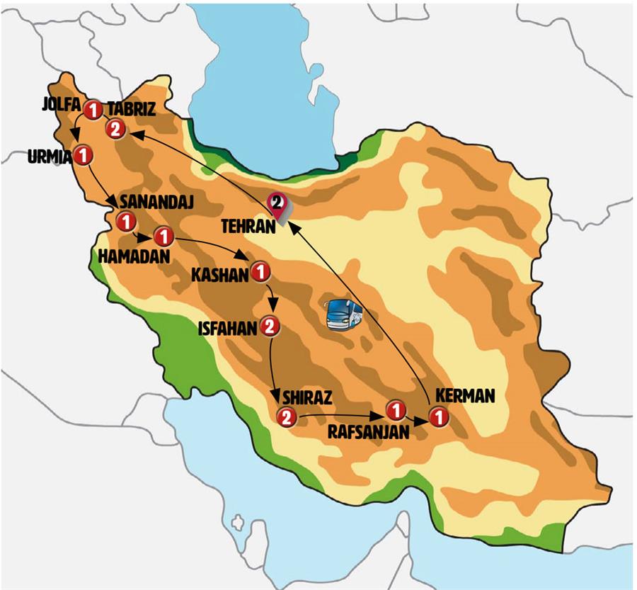 tourhub | Europamundo | Splendor of Persia | Tour Map