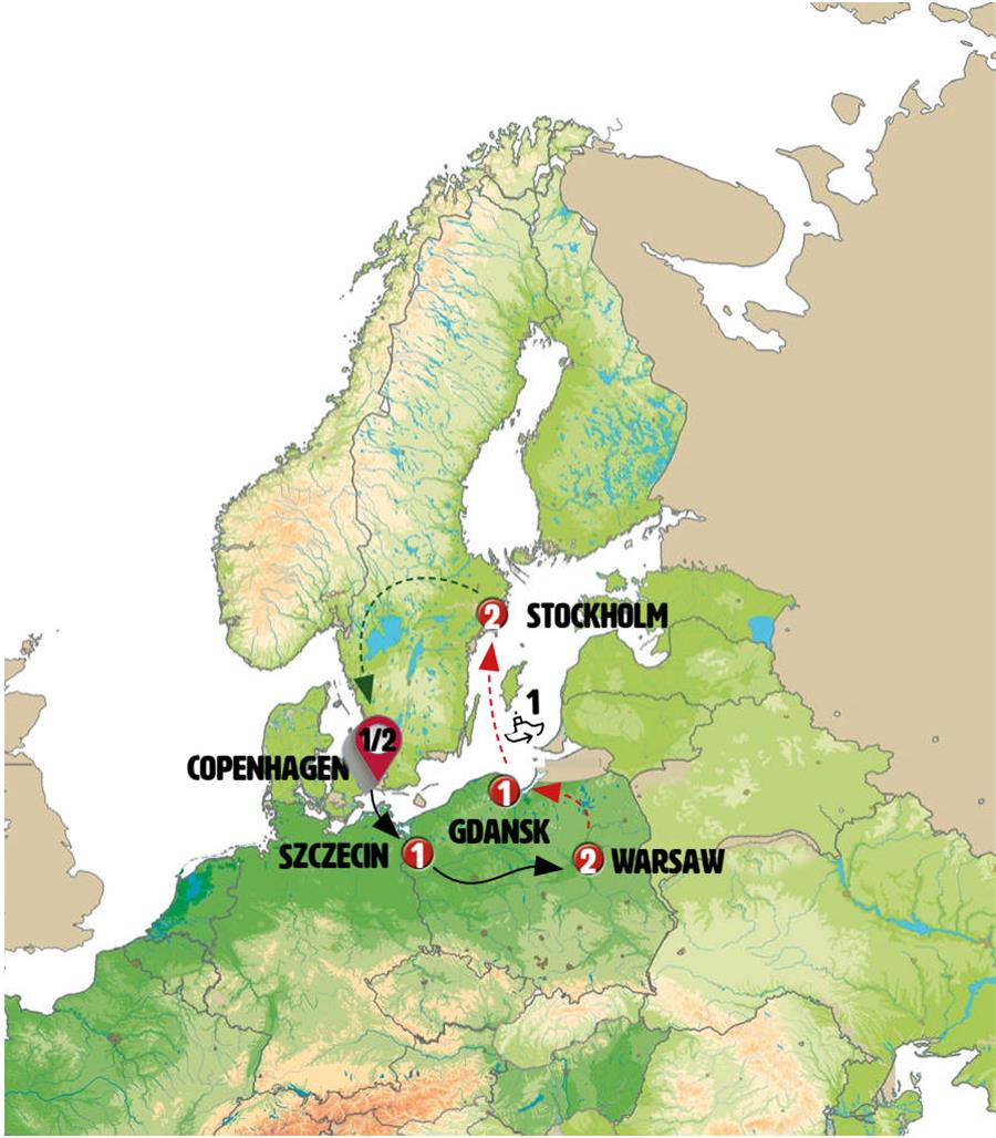 tourhub | Europamundo | Nordic Gems and Poland End Stockholm | Tour Map