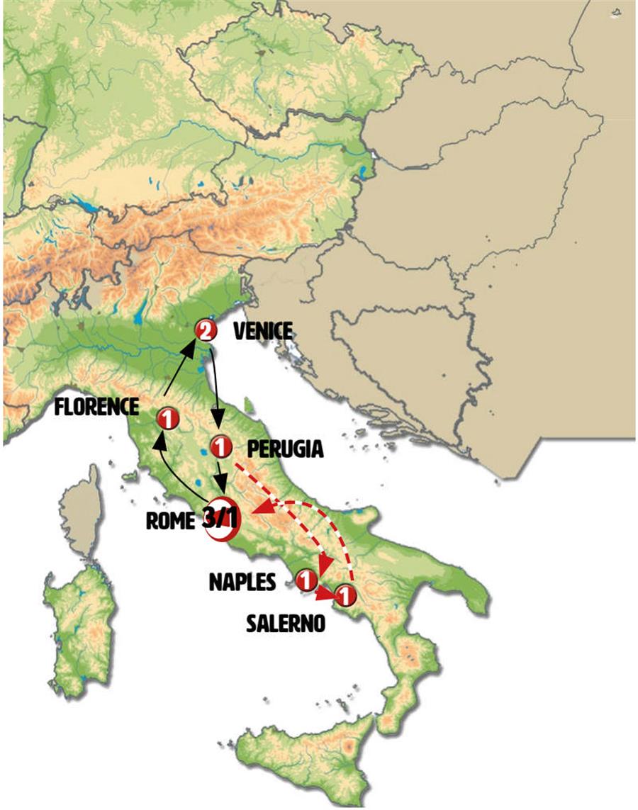 tourhub | Europamundo | In the heart of Italy | Tour Map