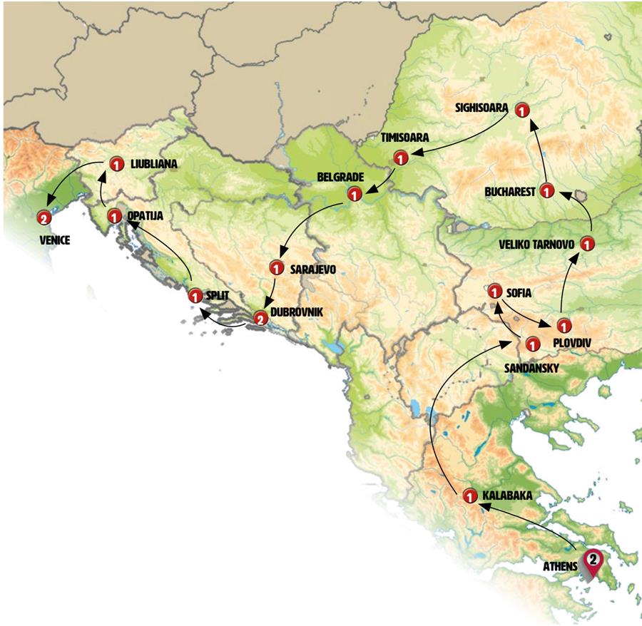 tourhub | Europamundo | Balkan Extravaganza | Tour Map