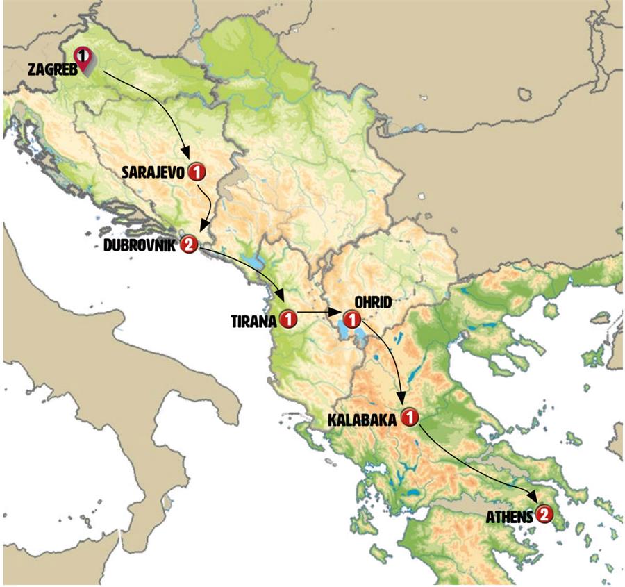 tourhub | Europamundo | Balkans | Tour Map