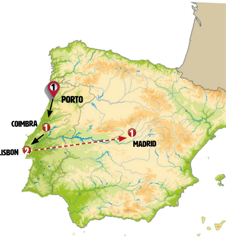 tourhub | Europamundo | Portuguese Fado end Lisbon | Tour Map