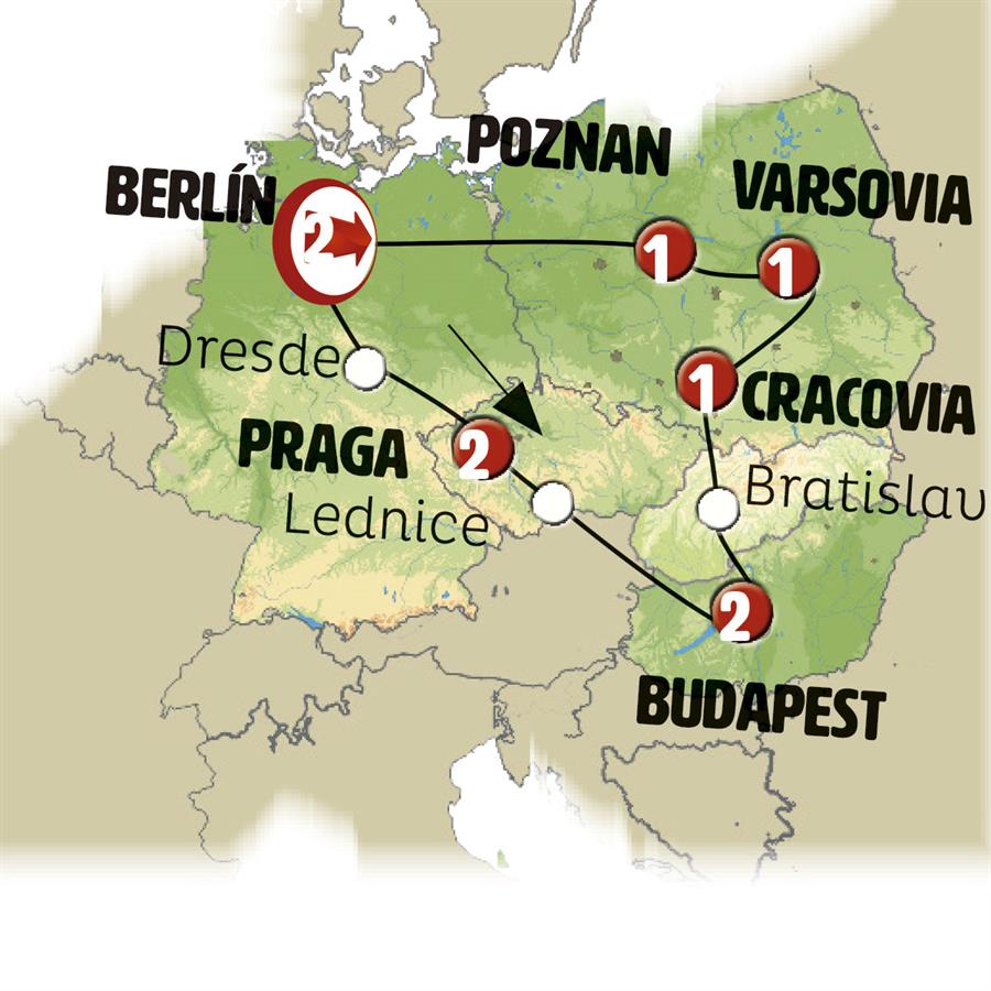 Circuito por Europa Berlín, Praga, Budapest y Polonia