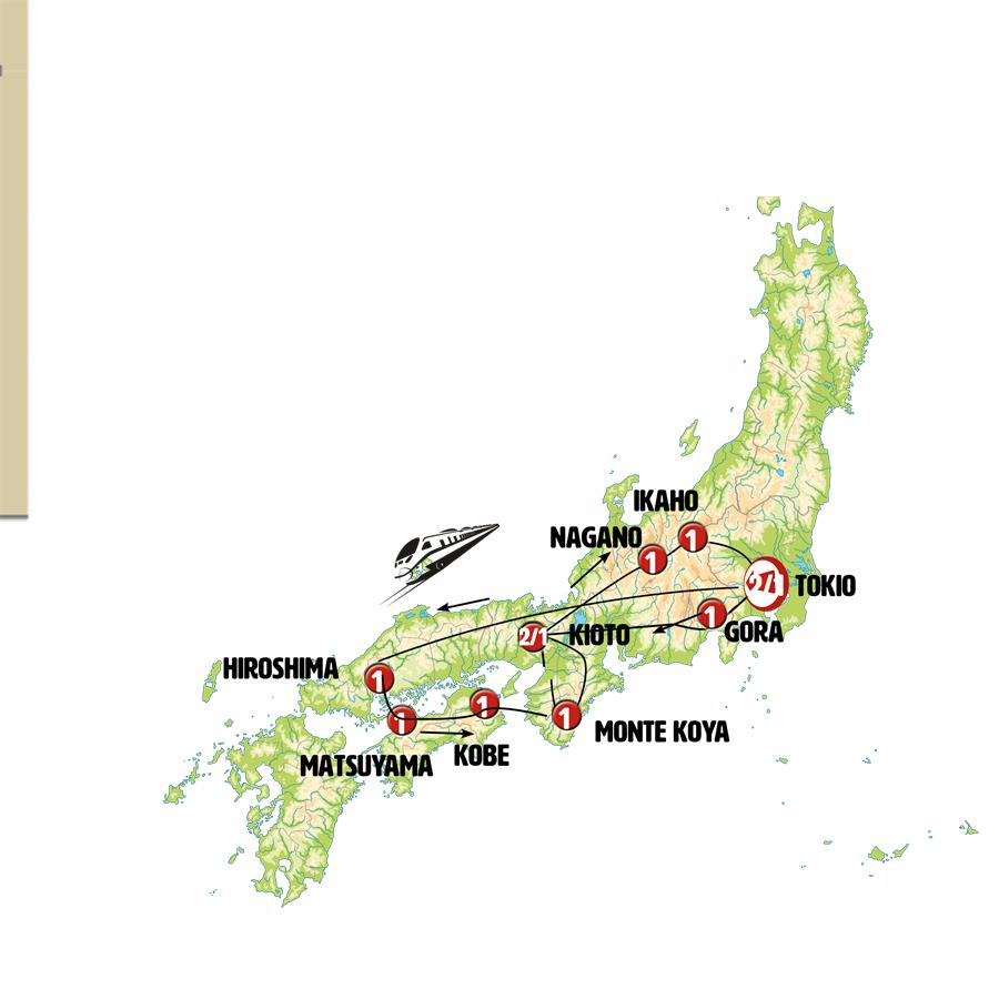 Capitales de Japón con Monte Fuji