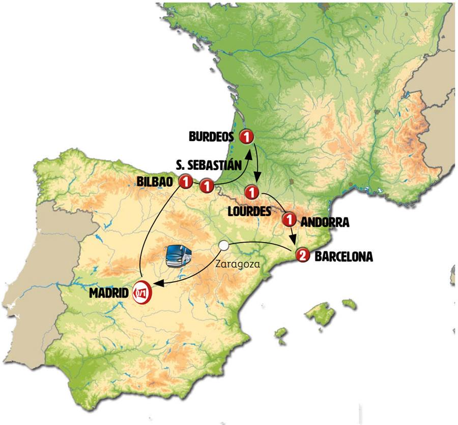 Basque Country, Andorra and Barcelona with Lourdes