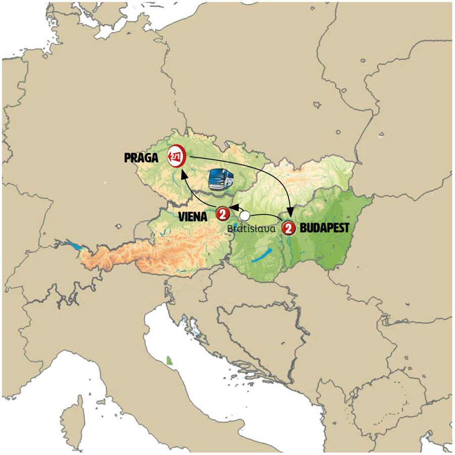 Chequia, Hungría Y Austria Fin Praga ROT