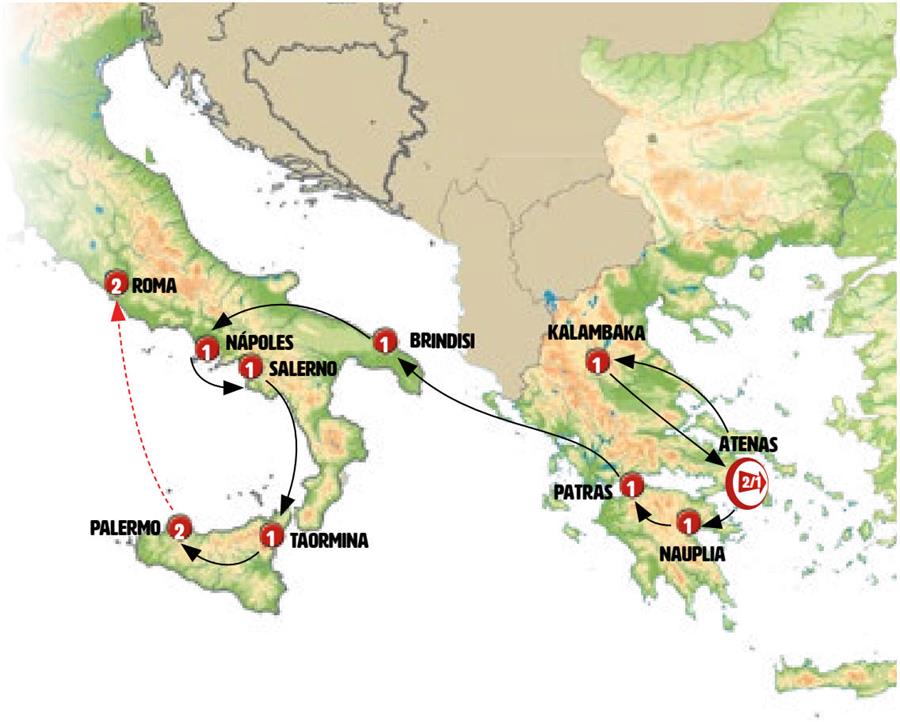 Complete Greece To Sicily End Rome