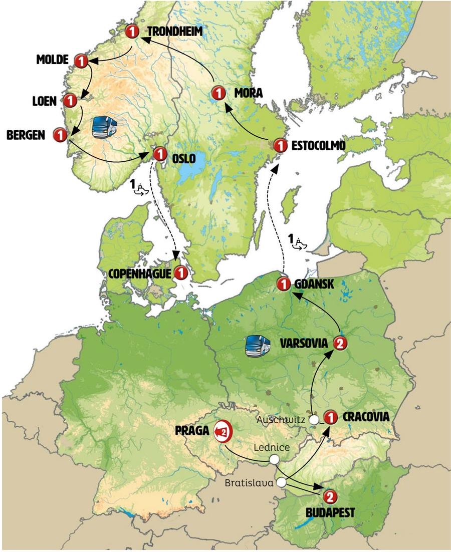 Leste Europeu, Polônia e fiordes lendários