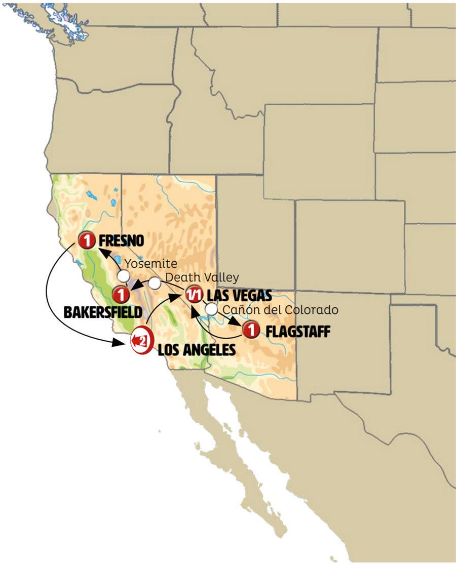 Los Ángeles, Las Vegas con Parques Nacionales ROT